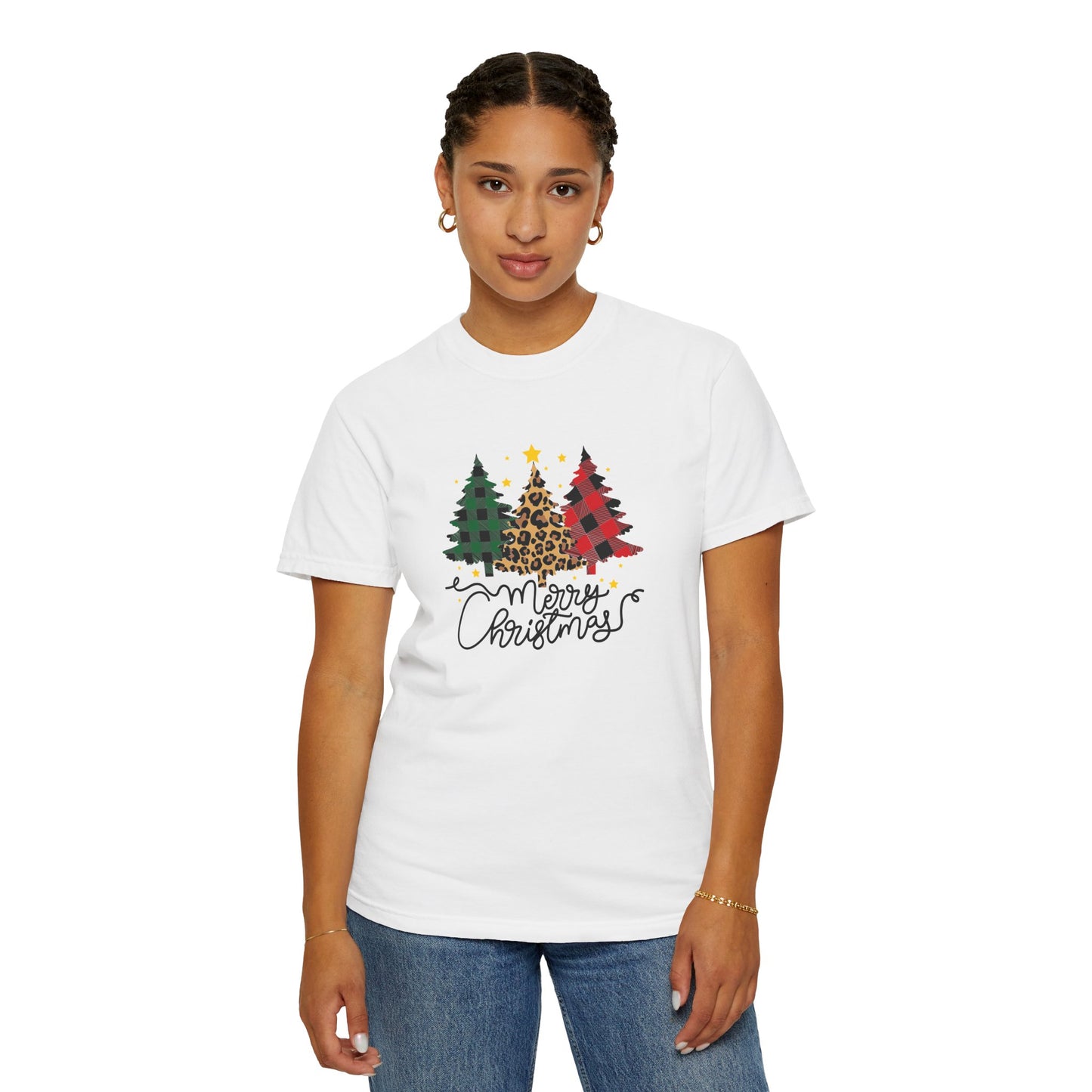 Merry Christmas, Trees - Unisex Garment-Dyed T-shirt - 10199