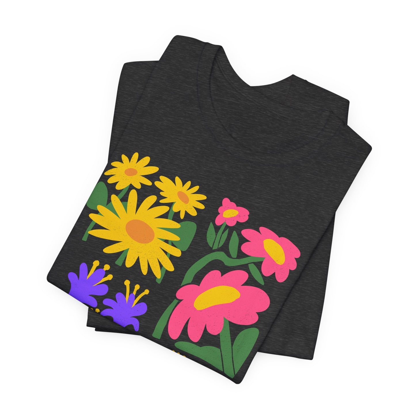 Flower Power T-Shirt — Retro Colorful Floral Graphic Tee - 14964