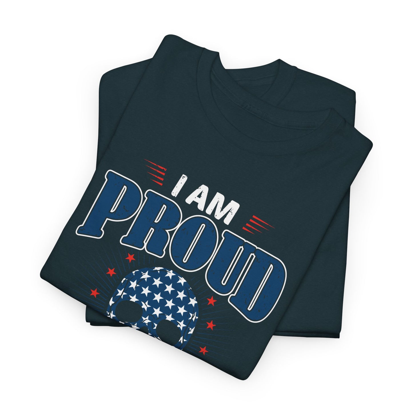 "I'm a Proud American" Unisex Heavy Cotton Tee, Patriotic Shirt, Independence Day Apparel, Casual Wear, Gift for Veterans - 13637