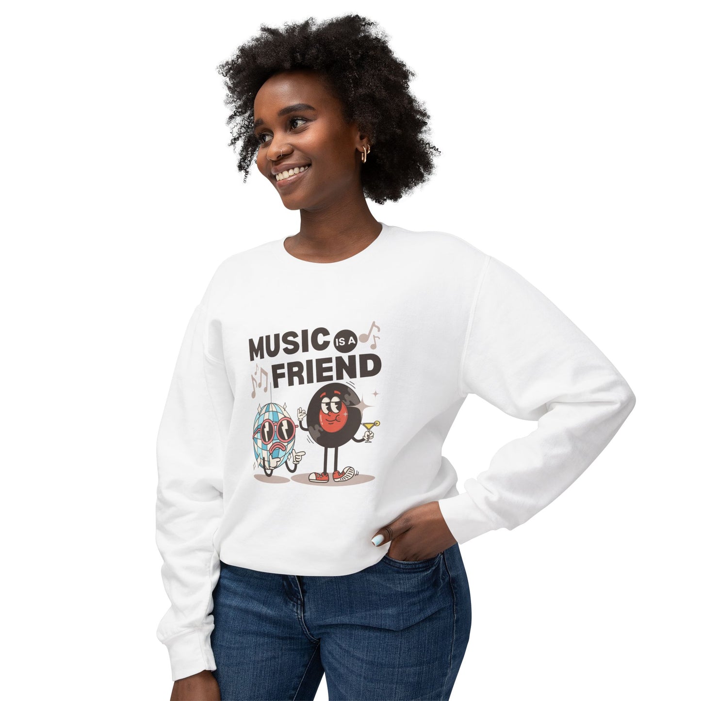 Music Friend - Unisex Lightweight Crewneck Sweatshirt - 10605