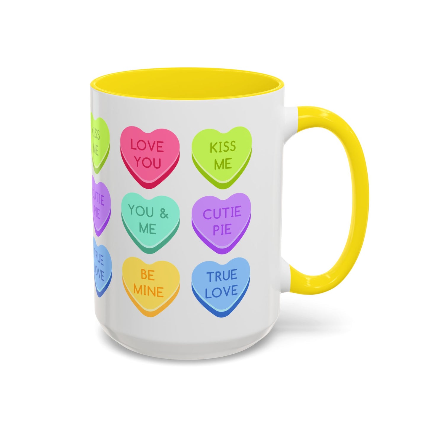 Love You, Kiss Me - Accent Coffee Mug (11, 15oz) - 11541