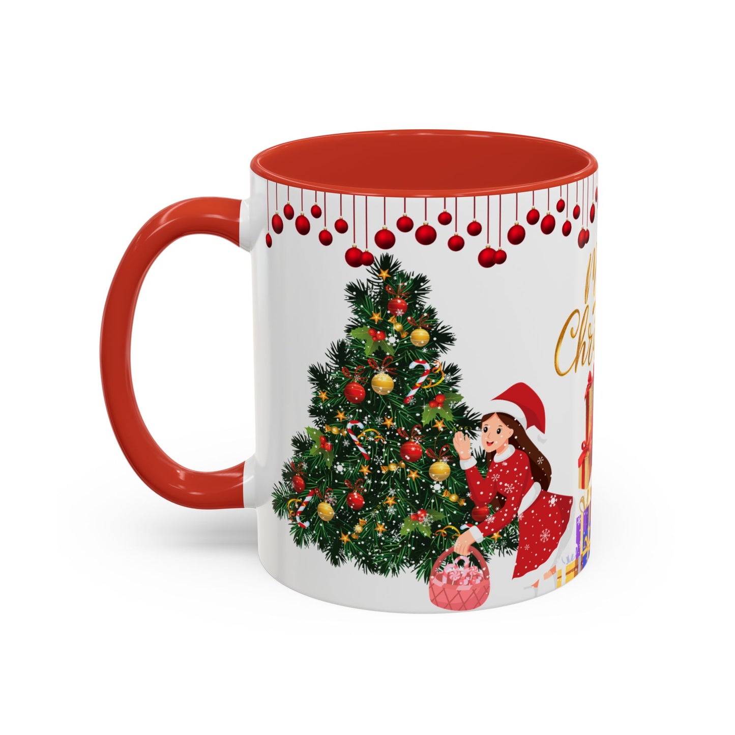 Merry Christmas - Accent Coffee Mug (11, 15oz)