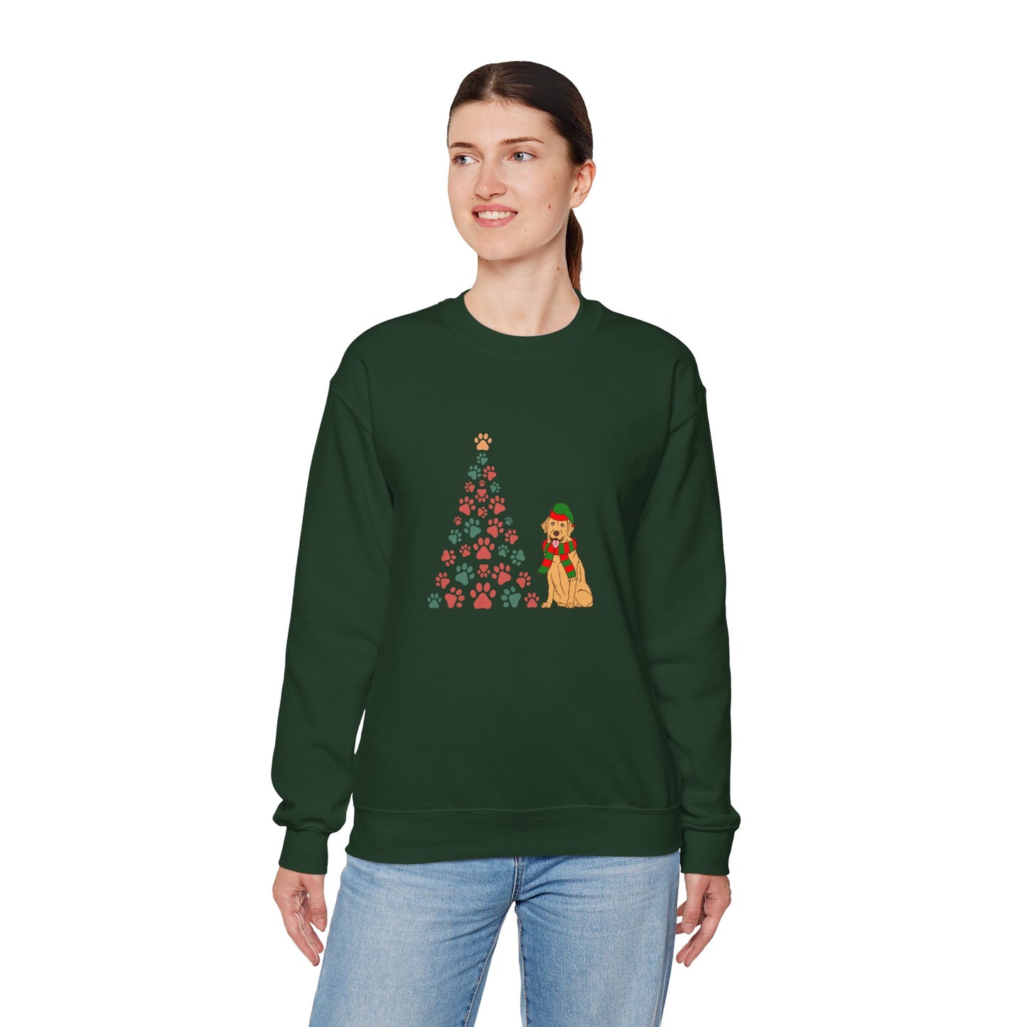 Christmas Tree & Dog - Unisex Heavy Blend™ Crewneck Sweatshirt -10239