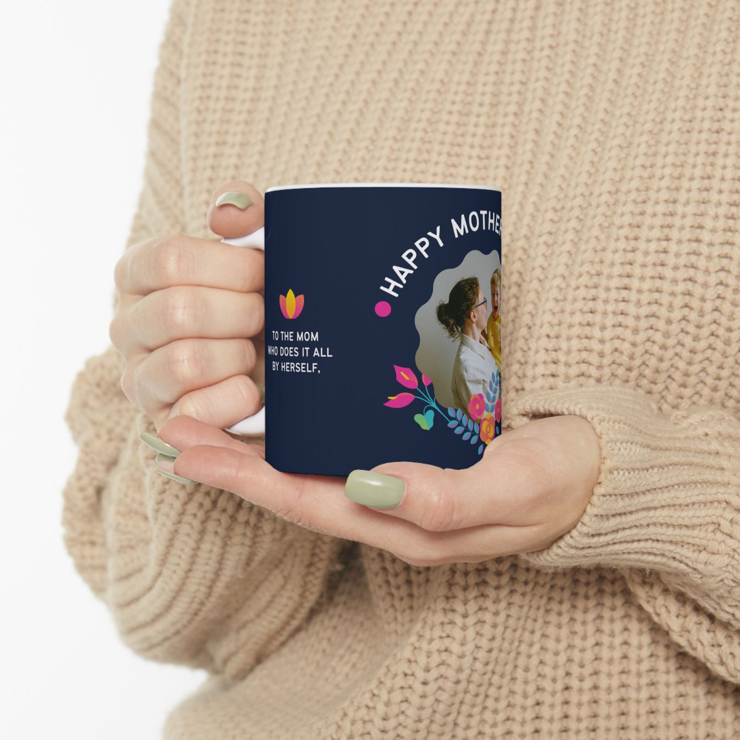 Happy Mother's Day, Photo Customizable, Ceramic Mug – Perfect Gift for Moms, 11oz & 15oz - 12541