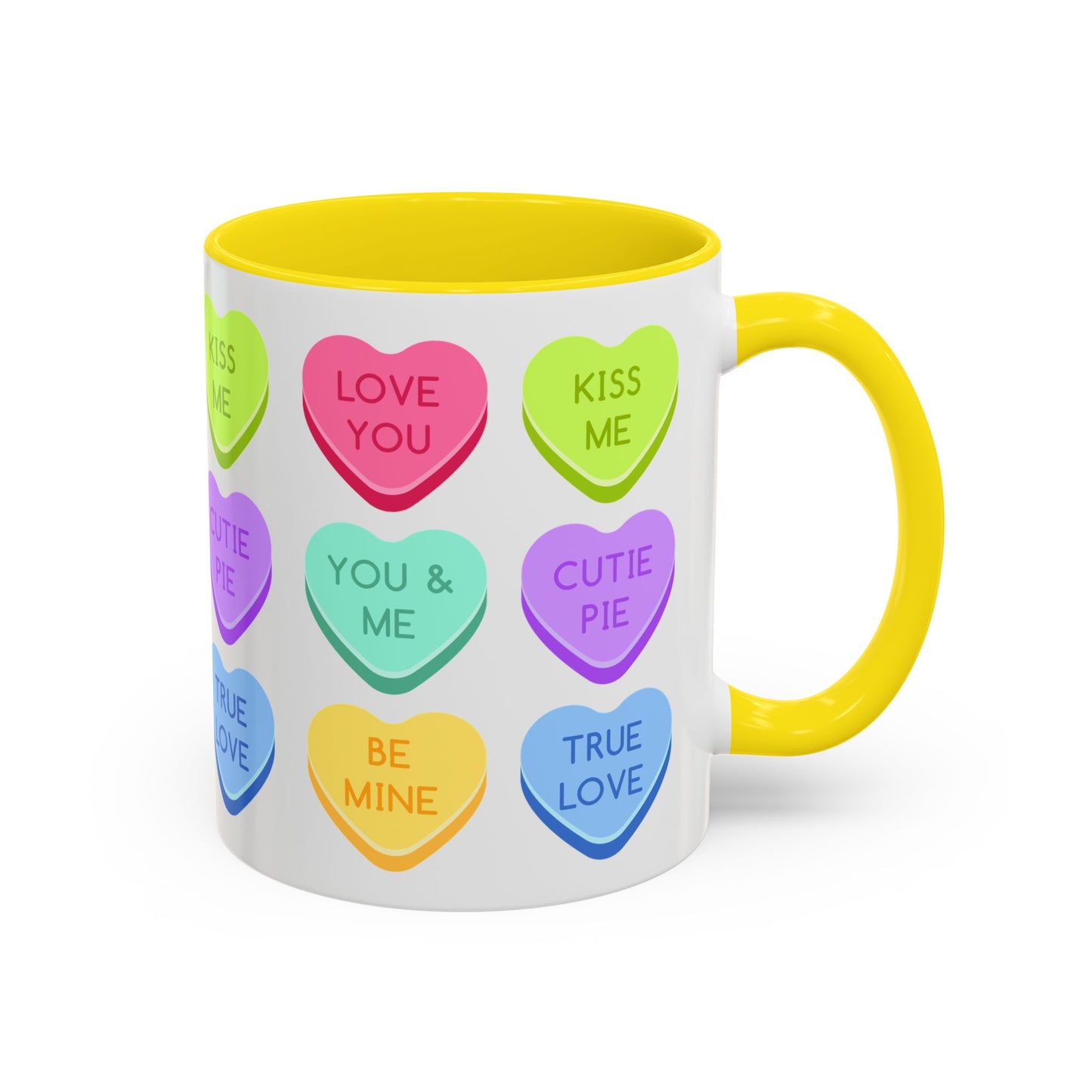 Love You, Kiss Me - Accent Coffee Mug (11, 15oz) - 11541