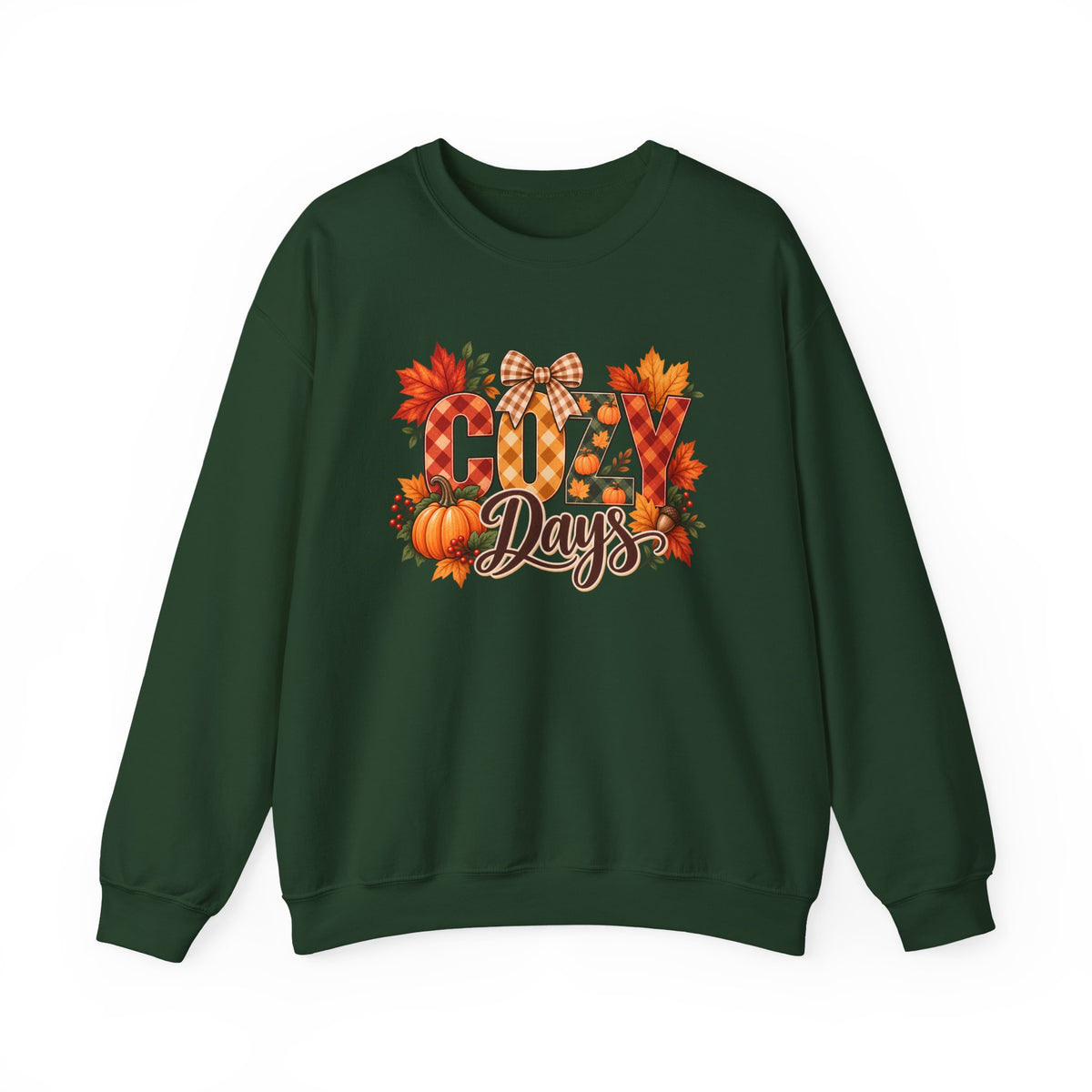 Cozy Days Sweatshirt,  Fall Pumpkin & Plaid Crewneck - 14525