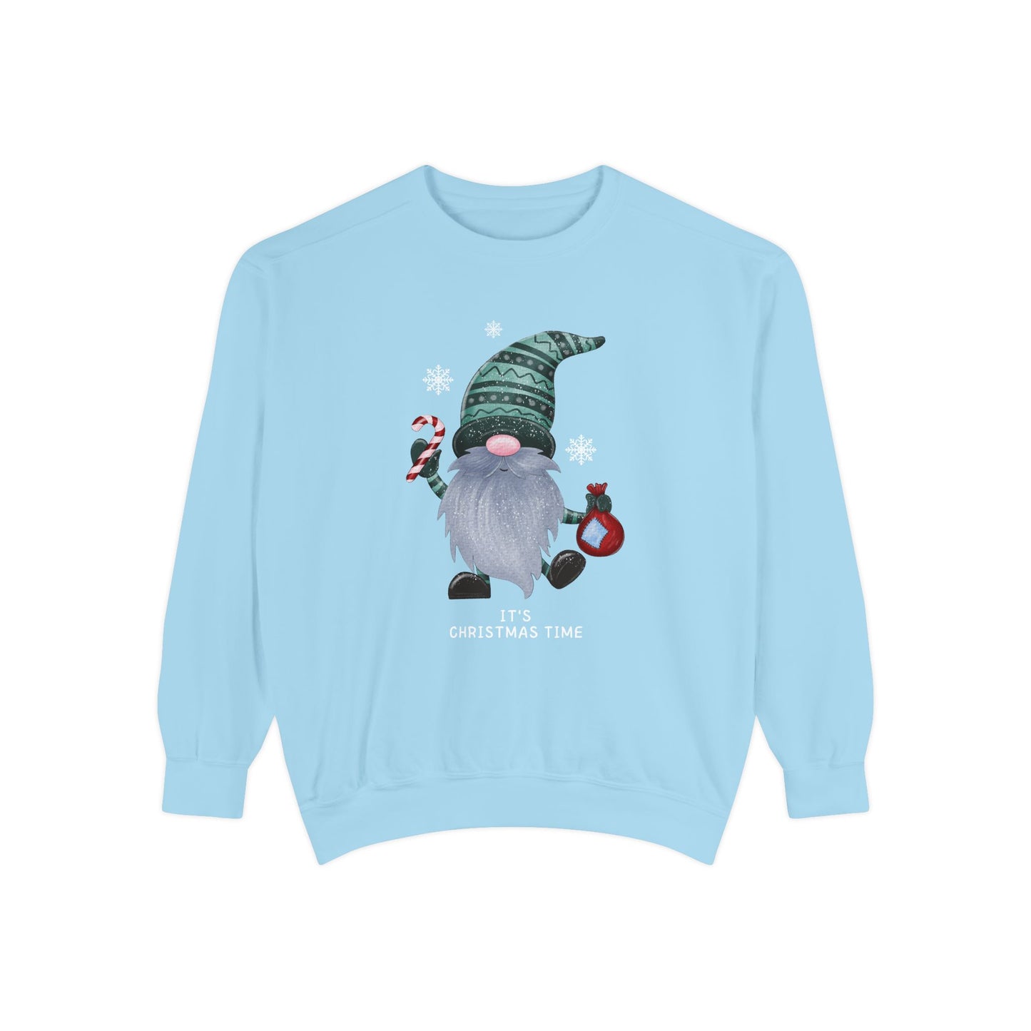 Gnome, It's Christmas Time - Unisex Garment Dyed Sweatshirt - 10507