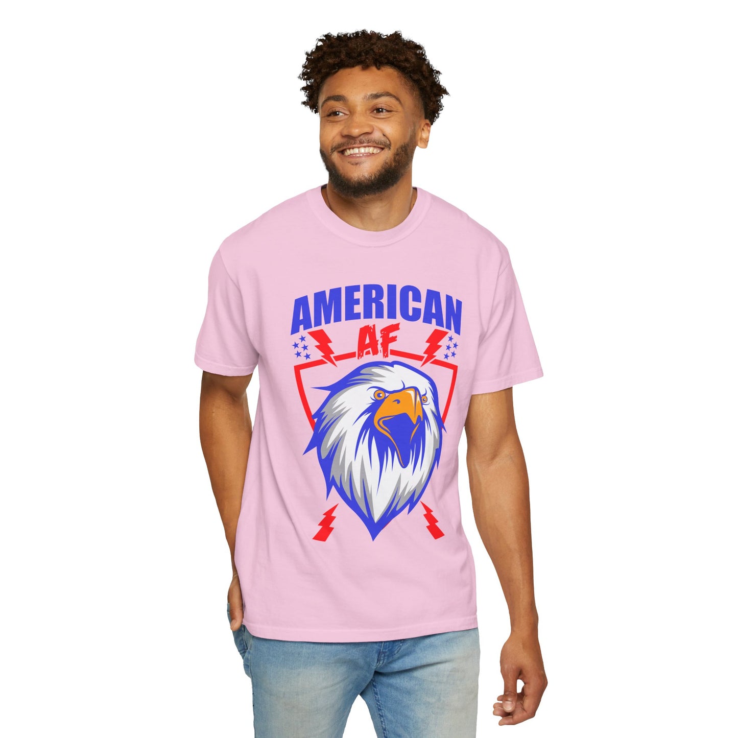 Patriotic Eagle T-Shirt, American AF Graphic Tee, Unisex Tee, 4th of July Shirt, Casual Wear, Gift for Patriots, Summer Style - 13731