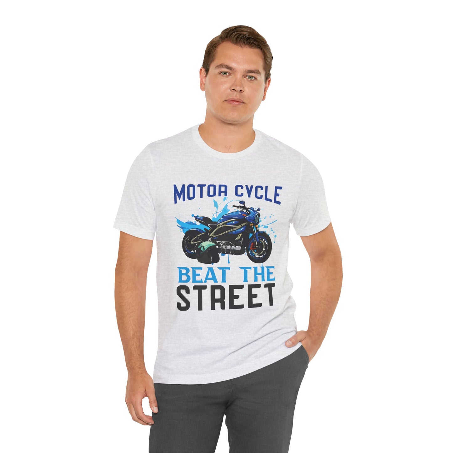 Motorcycle, Beat The Street - Unisex Jersey Short Sleeve Tee - 13596