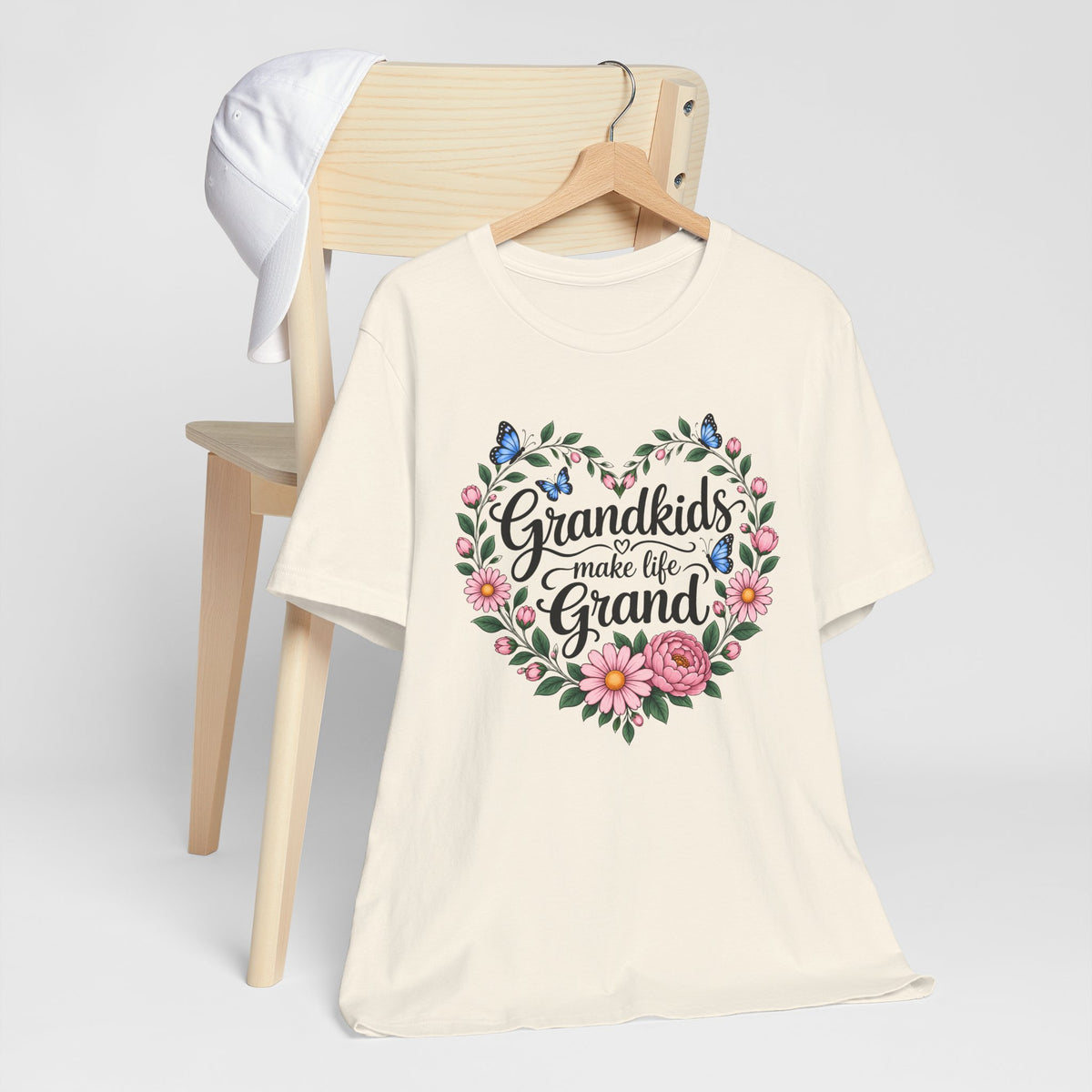 Grandkids Make Life Grand Floral T-Shirt,  Grandma Gift Tee - 14989