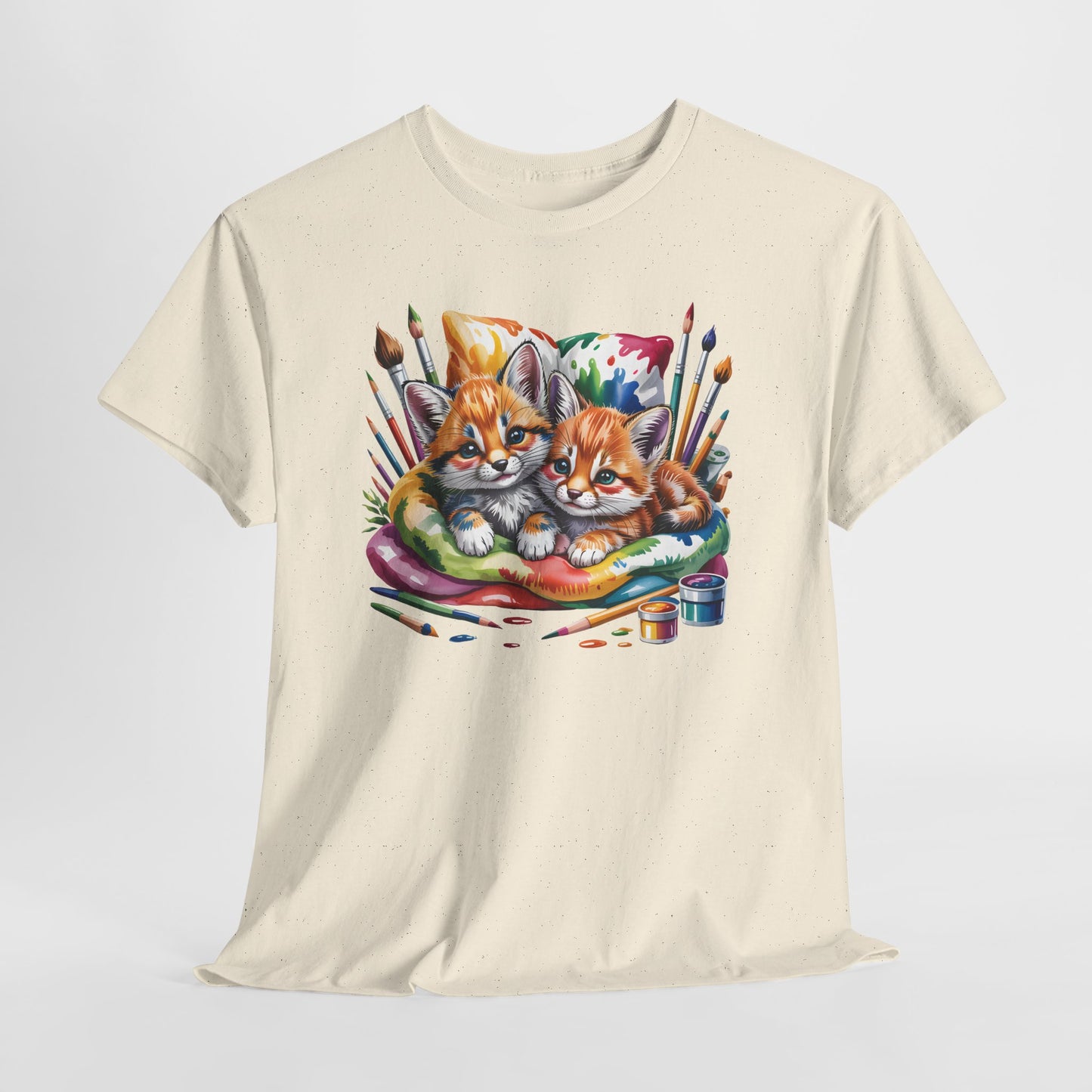 Artist Kittens T-Shirt — Cute Painting Cats Graphic Tee, Cat Lover Gift - 14866