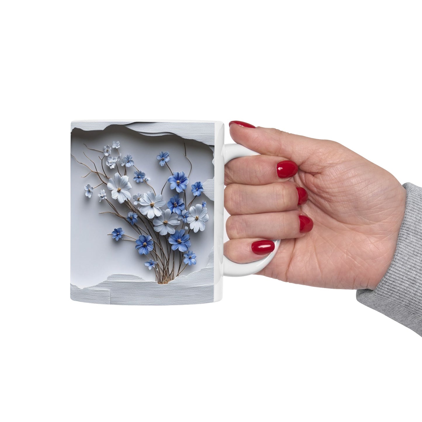 Beautiful Flowers, Vintage  - Ceramic Mug, (11oz, 15oz) - 11480