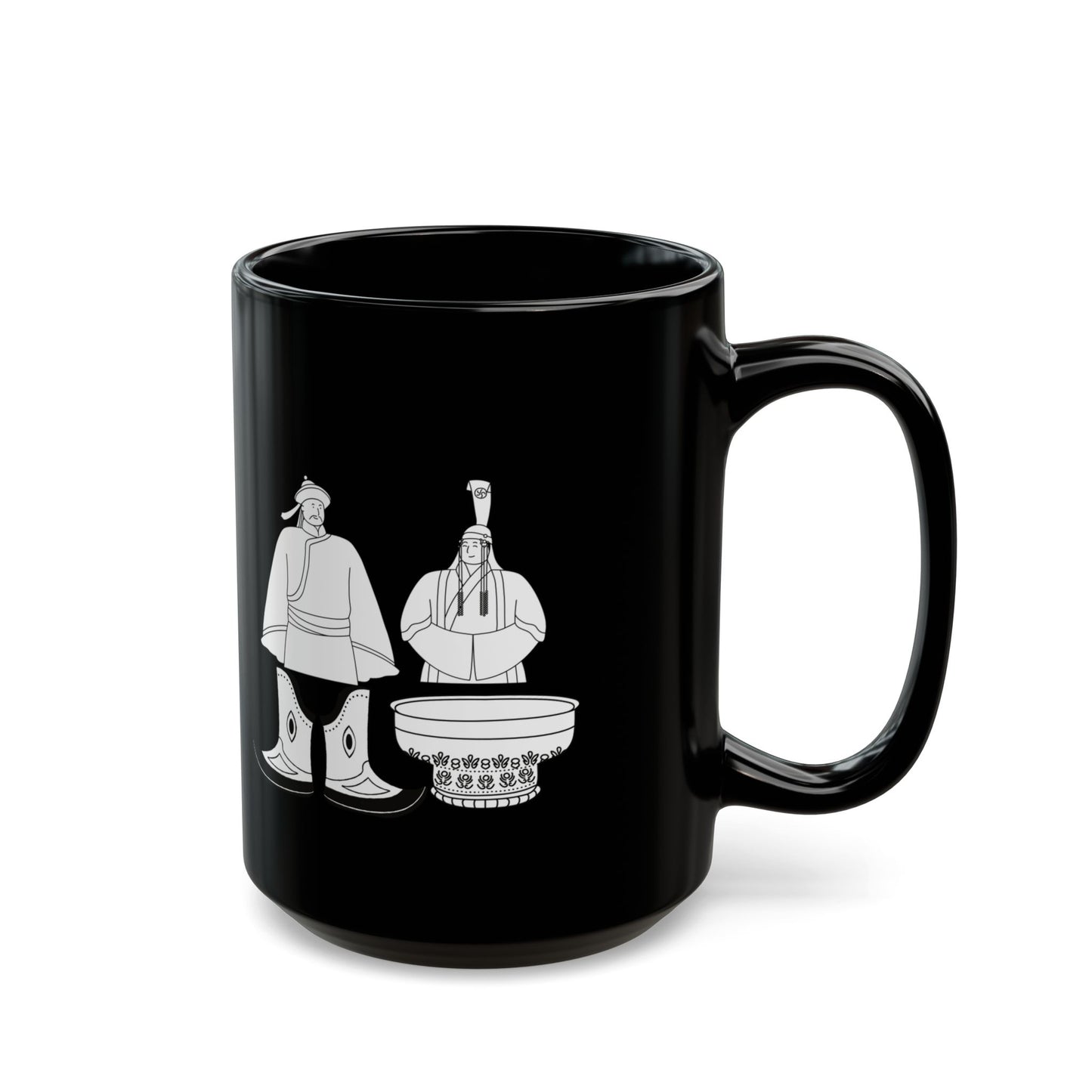 Mongol Ger -  Black Mug (11oz, 15oz) - 10111