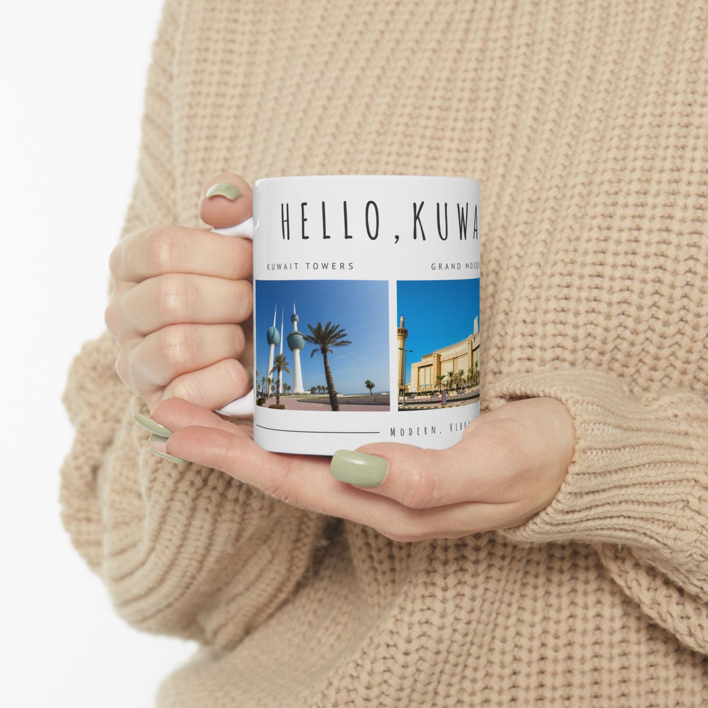 Hello, Kuwait City! Ceramic Mug - 11oz & 15oz Options - 12180
