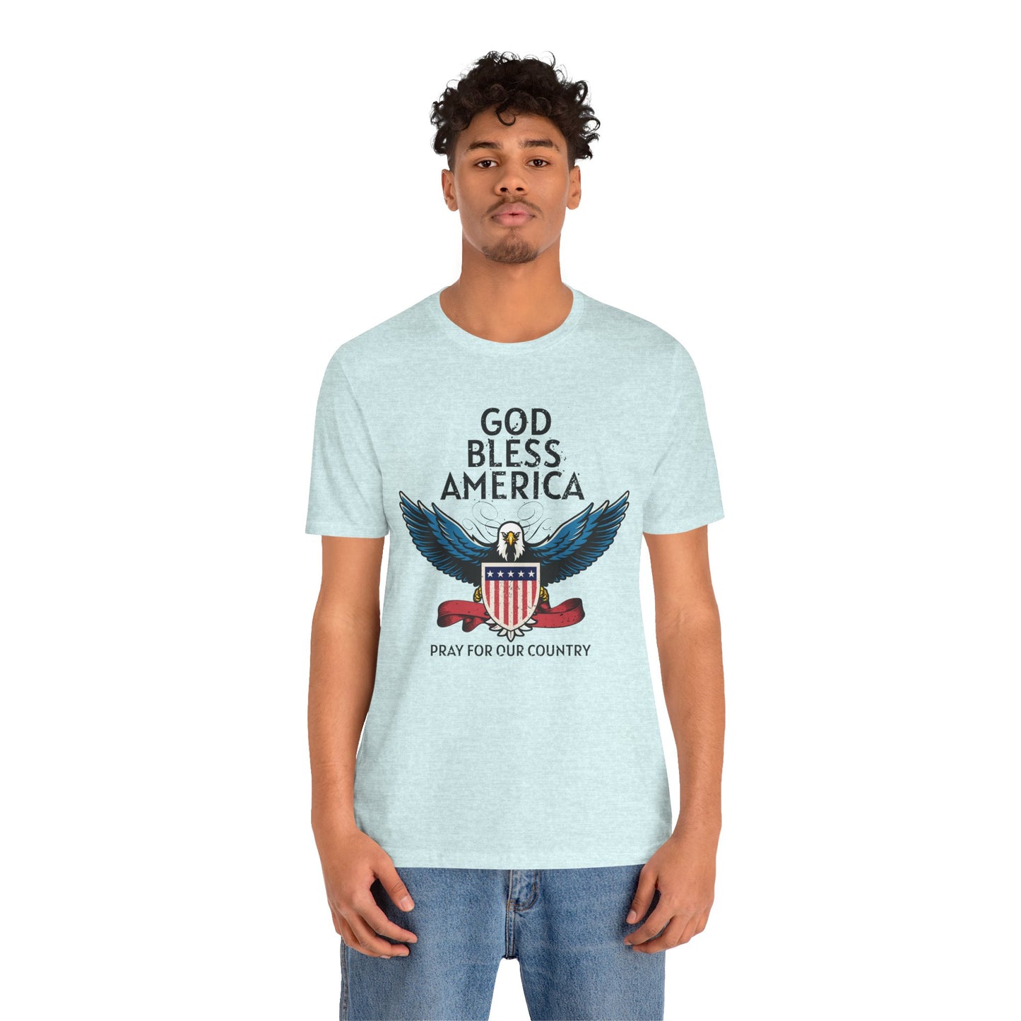 God Bless America Unisex Tee | Patriotic Shirt, American Eagle Design, Casual Wear, Independence Day, Gifts for Veterans - 13786