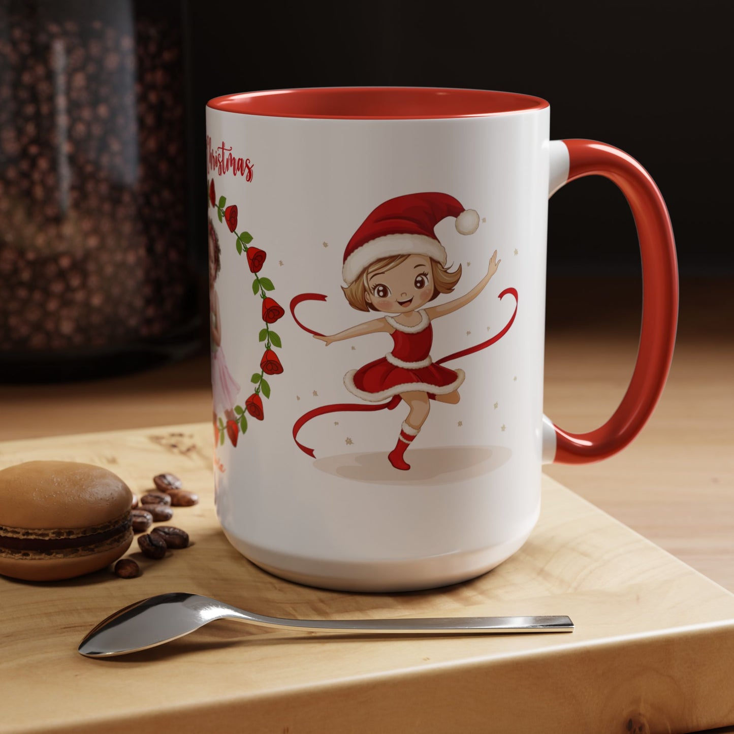 Olivia, Merry Christmas, For Girls, Customizable - Accent Coffee Mug (11, 15oz) - 10149