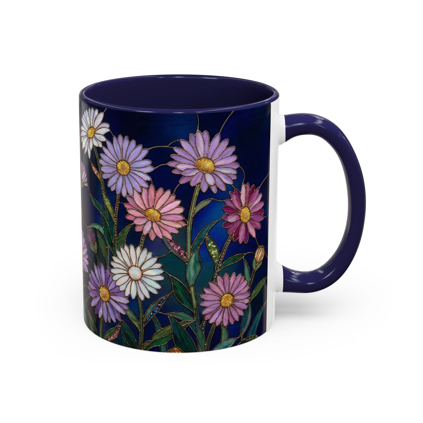 Aster Flower Coffee Mug — Stained Glass Design 11/15oz - 14553