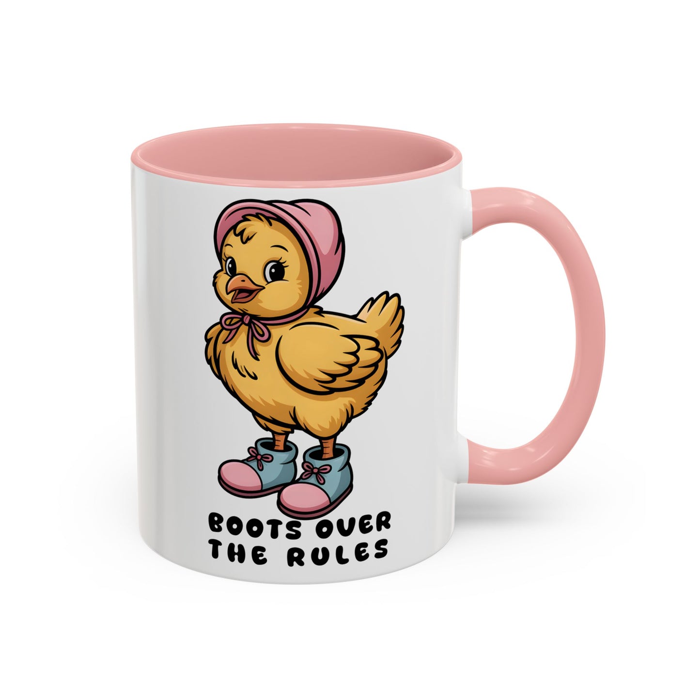 Boots Over The Rules Chick Mug – Cute Chicken Coffee Mug Funny Gift 11/15oz - 14862