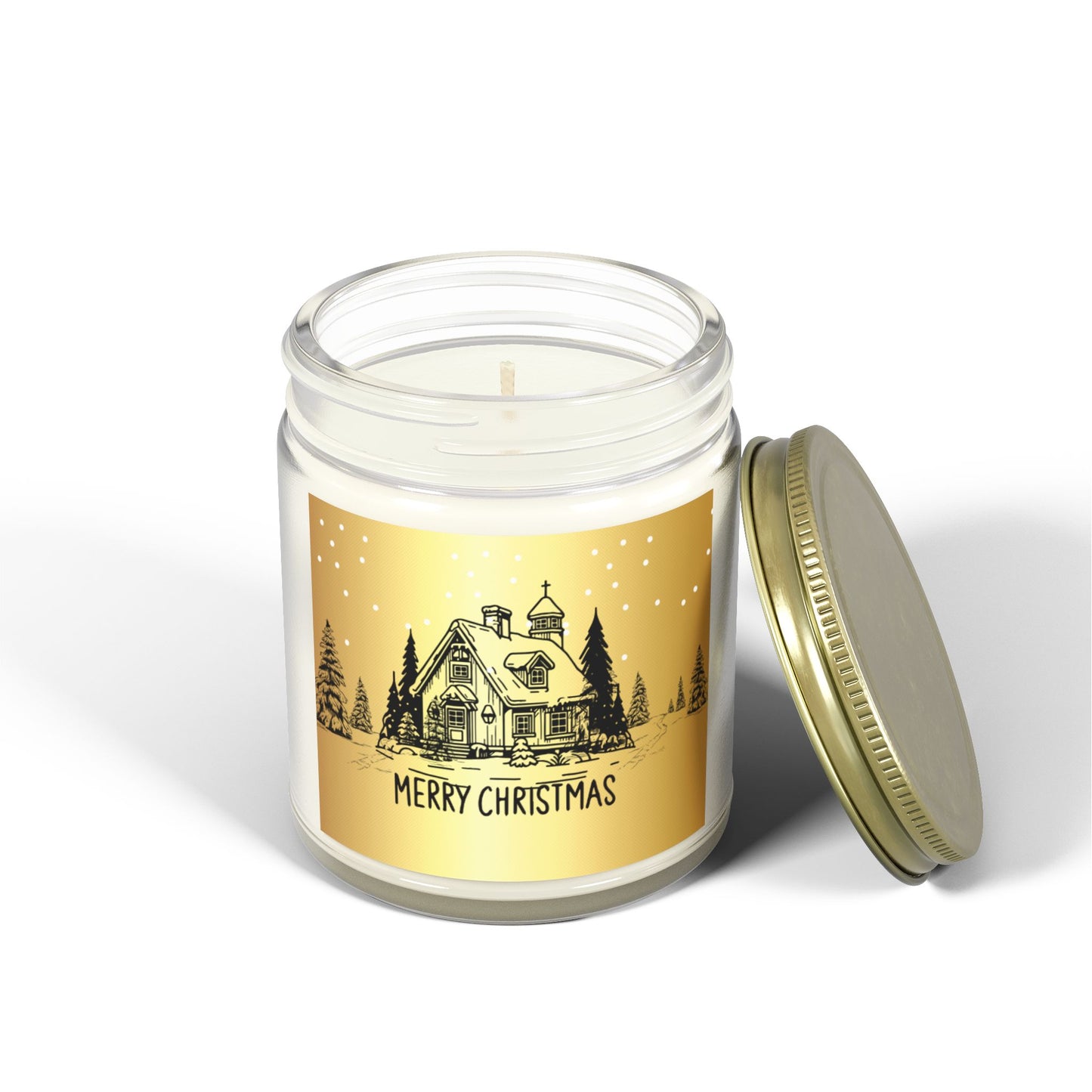 Merry Christmas - Scented Candles, Coconut Apricot Wax (4oz, 9oz) - 10108