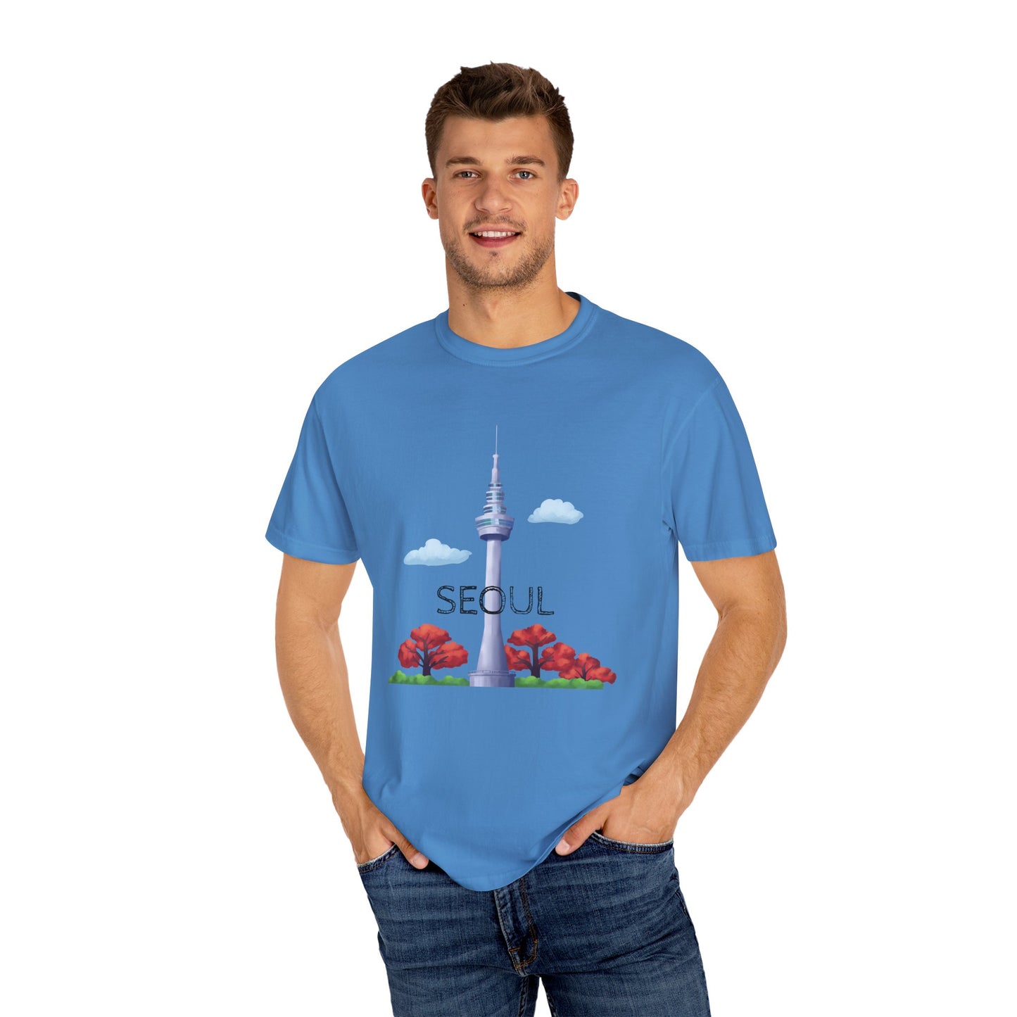 Seoul Skyline Unisex T-Shirt - Casual Travel Tee - 12046