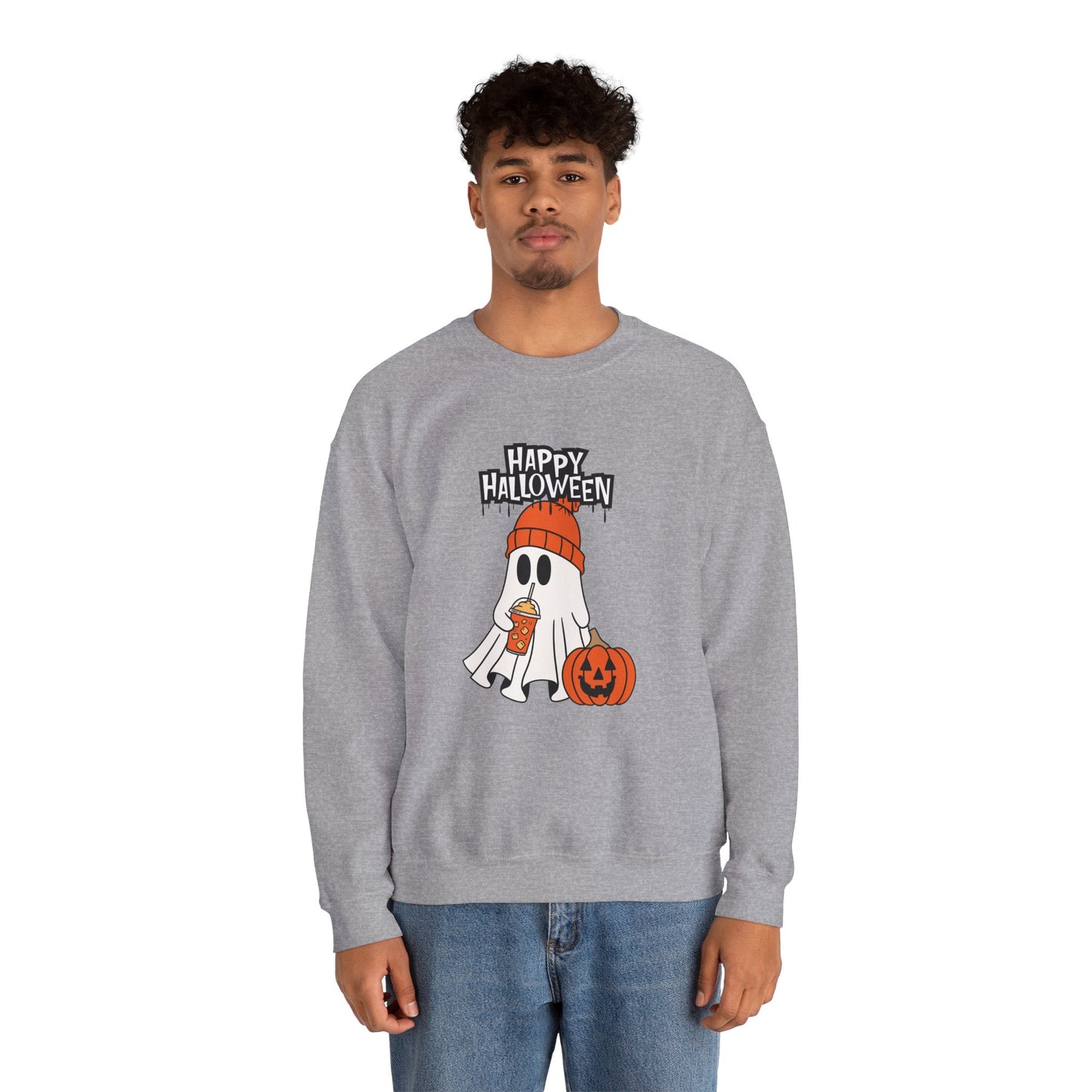 Happy Halloween, Ghost - Unisex Heavy Blend™ Crewneck Sweatshirt