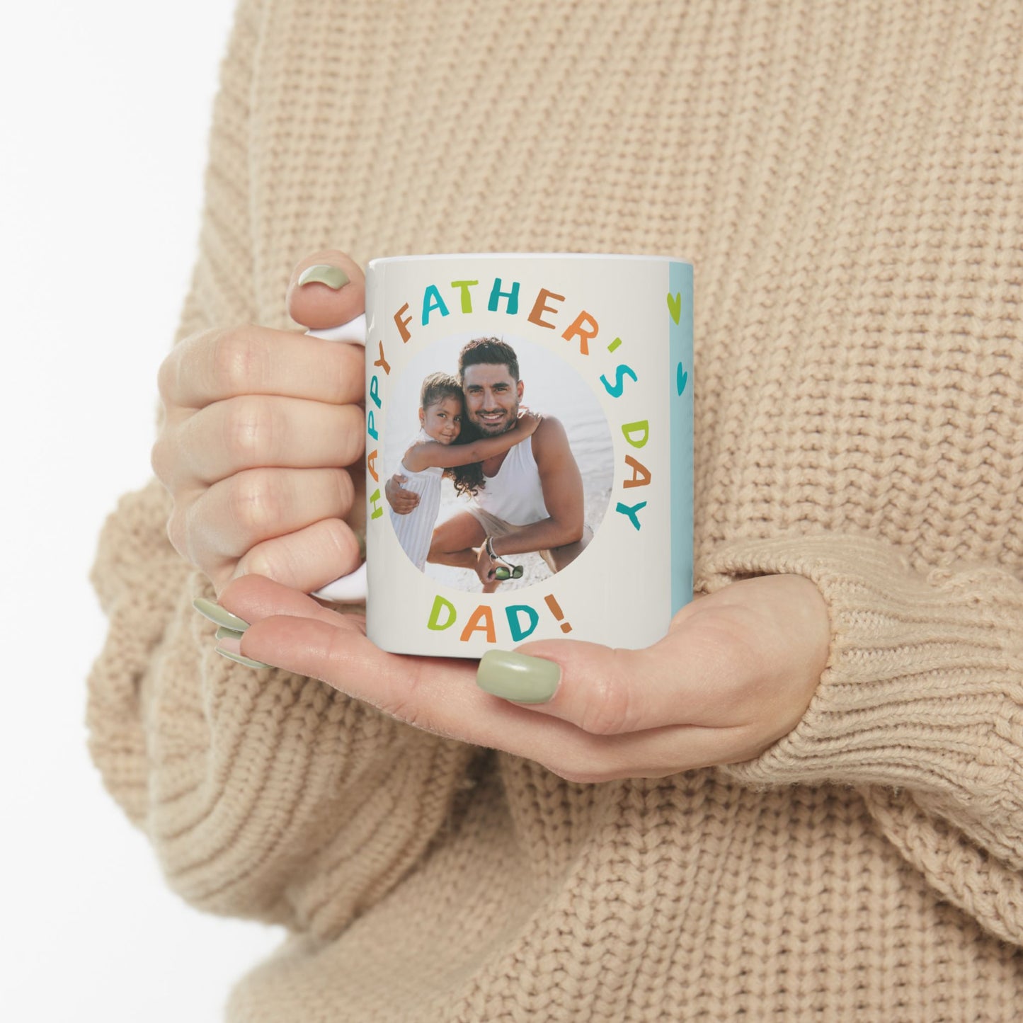 Personalized Father's Day Mug, Gift for Dad, Custom Ceramic Cup for Him, Coffee Lover Present, Heartfelt Message - 14032