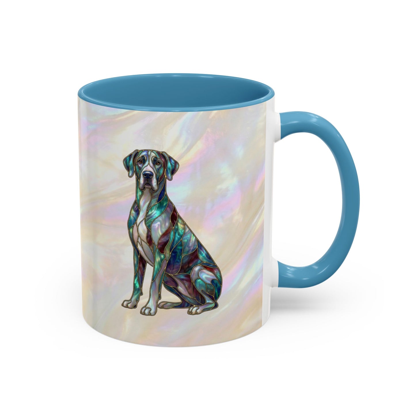 Personalized Great Dane Dog Mug — Stained Glass Design (11/15 oz) - 14550
