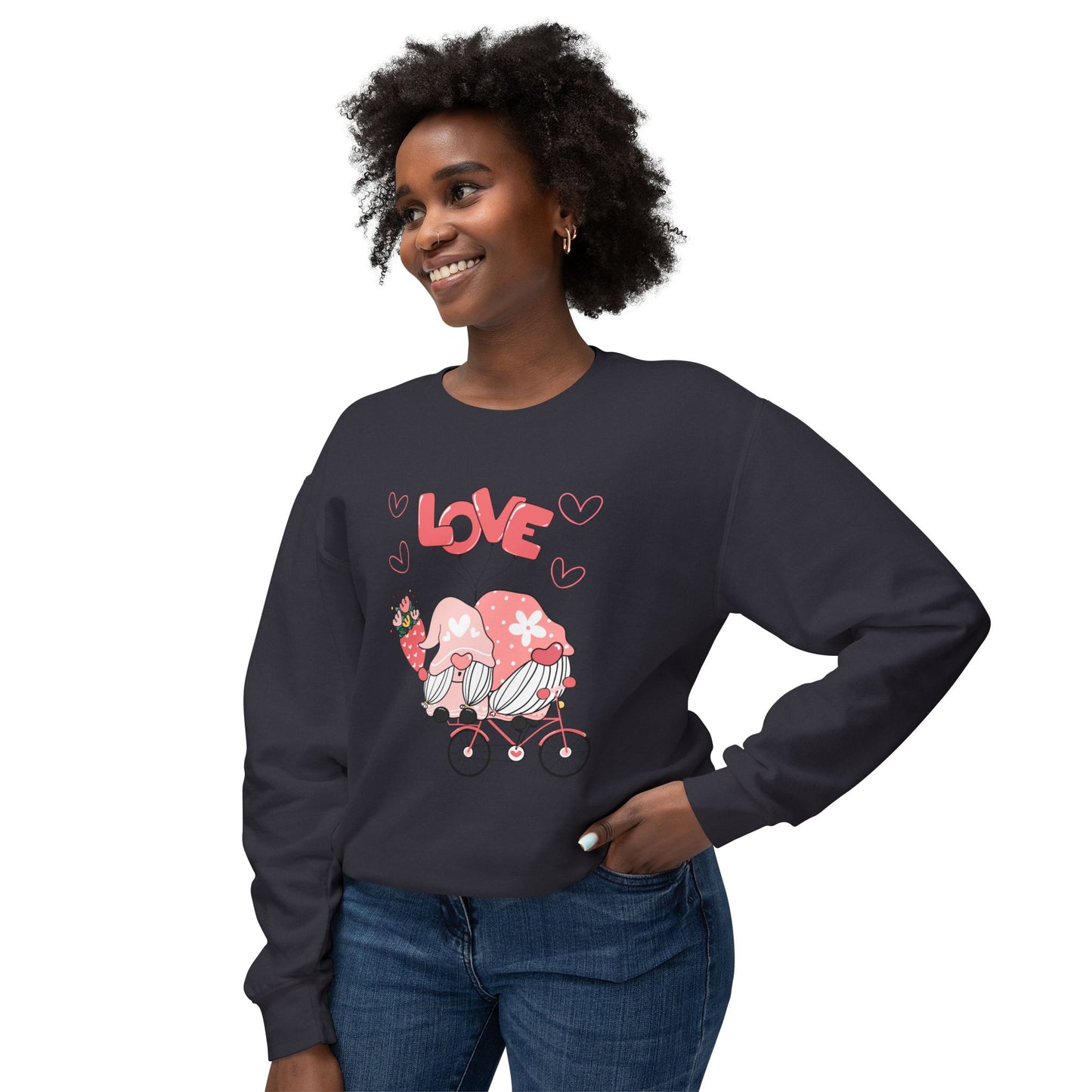 Gnome Couple, Love - Unisex Lightweight Crewneck Sweatshirt - 11027