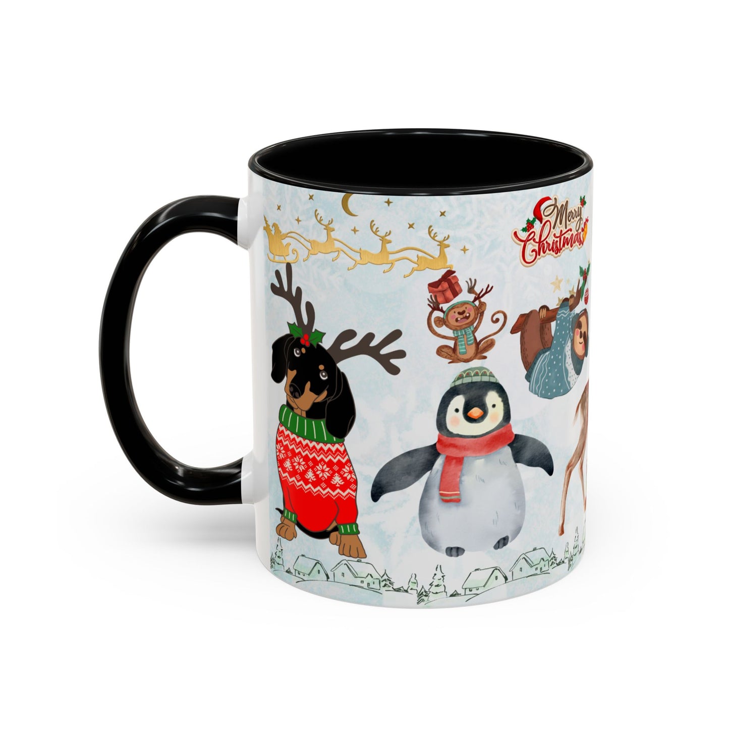 Merry Christmas, Animals - Accent Coffee Mug (11, 15oz)