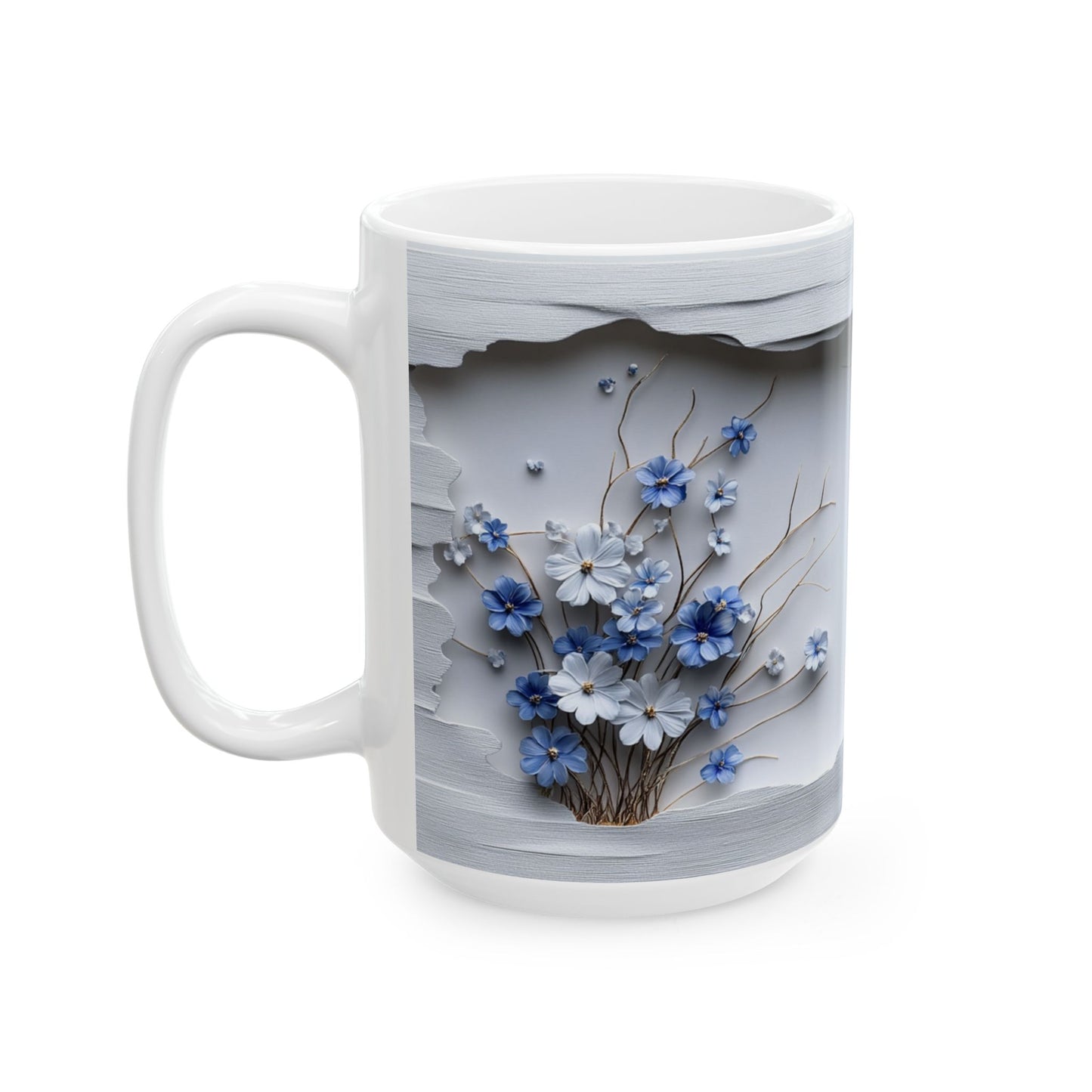 Beautiful Flowers, Vintage  - Ceramic Mug, (11oz, 15oz) - 11480