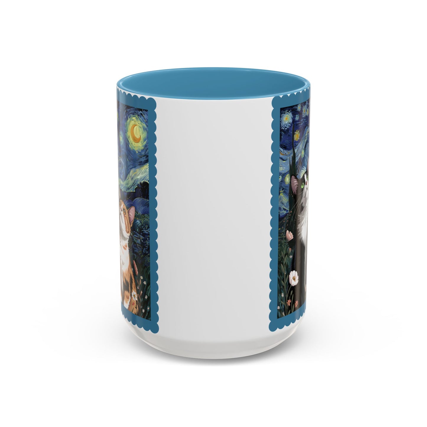 Van Gogh Inspired Cats Art Mug – Personalized Valentine’s Gift with Custom Names & Established Year (11oz / 15oz)  - 14767