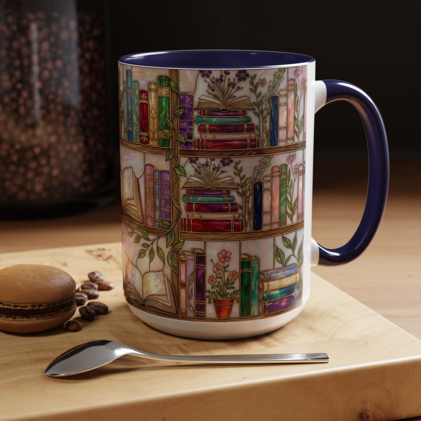 Bookish Accent Coffee Mug — Stained Glass Design (11/15 oz) - 14528