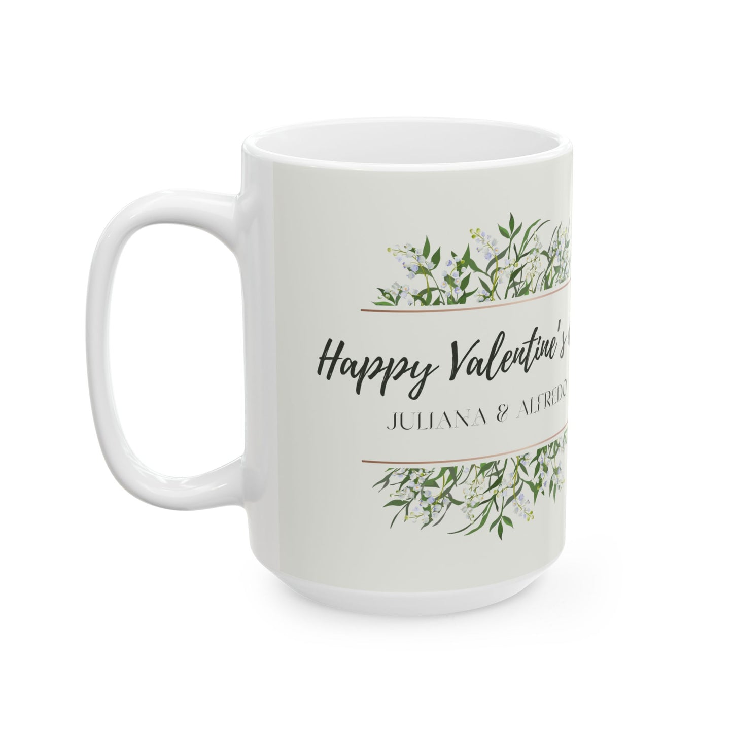 Happy Valentine's Day, Names, Customizable - Ceramic Mug, (11oz, 15oz) - 10924