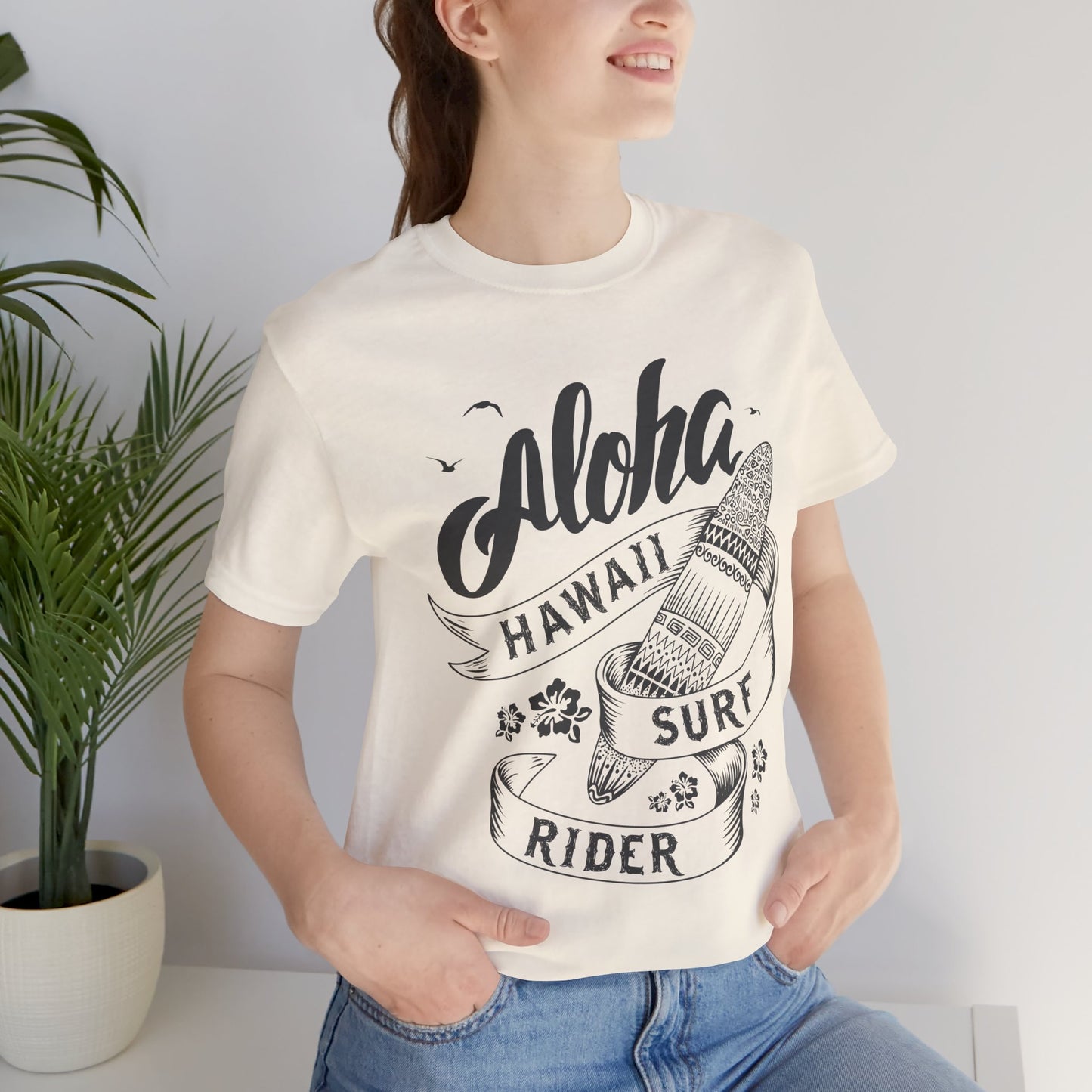 Aloha, Hawaii, Surf Rider - Unisex Jersey Short Sleeve Tee - 13181