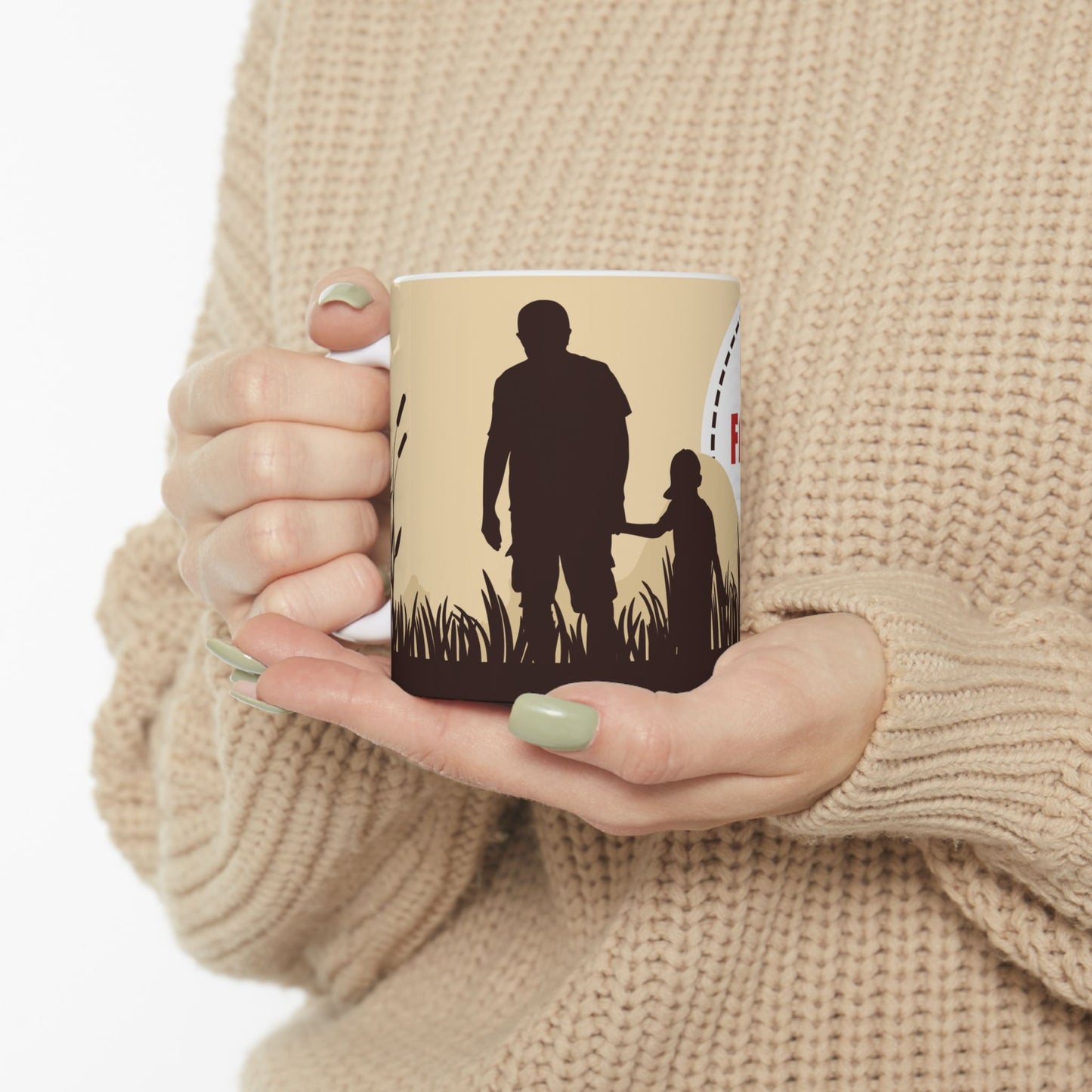 Father's Day Ceramic Mug, Unique Coffee Cup Gift, Dad's Special Mug, Family Bonding, Holiday Present - 14010