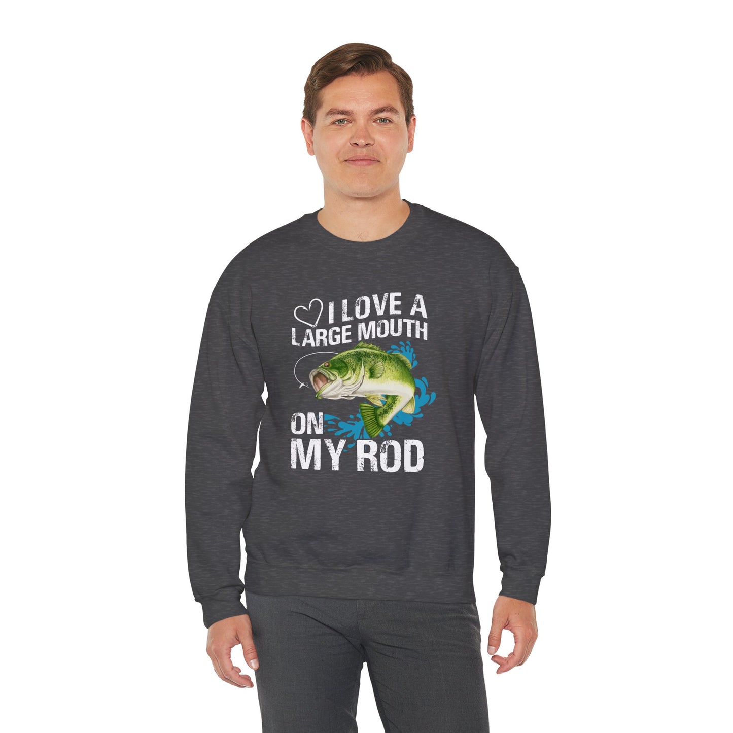 I Love A Large Mouth On My Rod - Unisex Heavy Blend™ Crewneck Sweatshirt