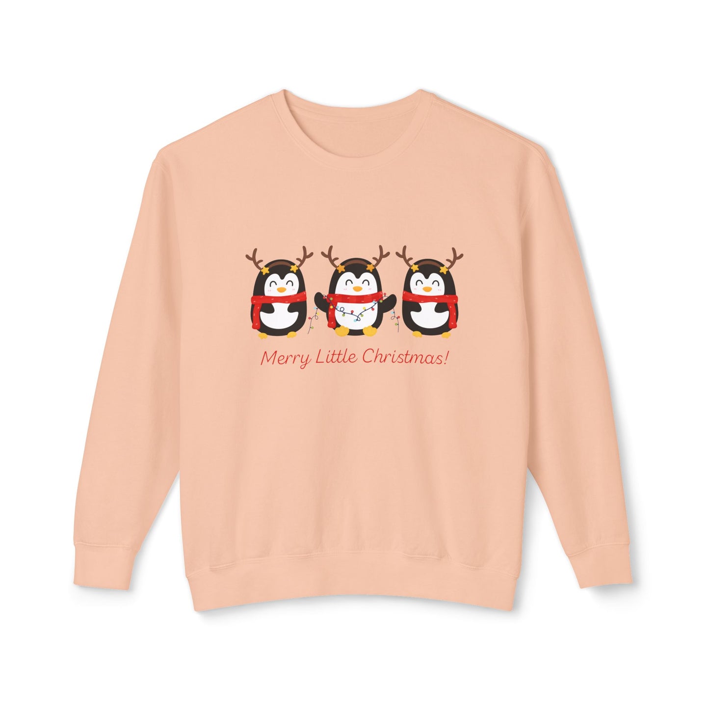 Penguins, Merry Little Christmas - Unisex Lightweight Crewneck Sweatshirt - 10531