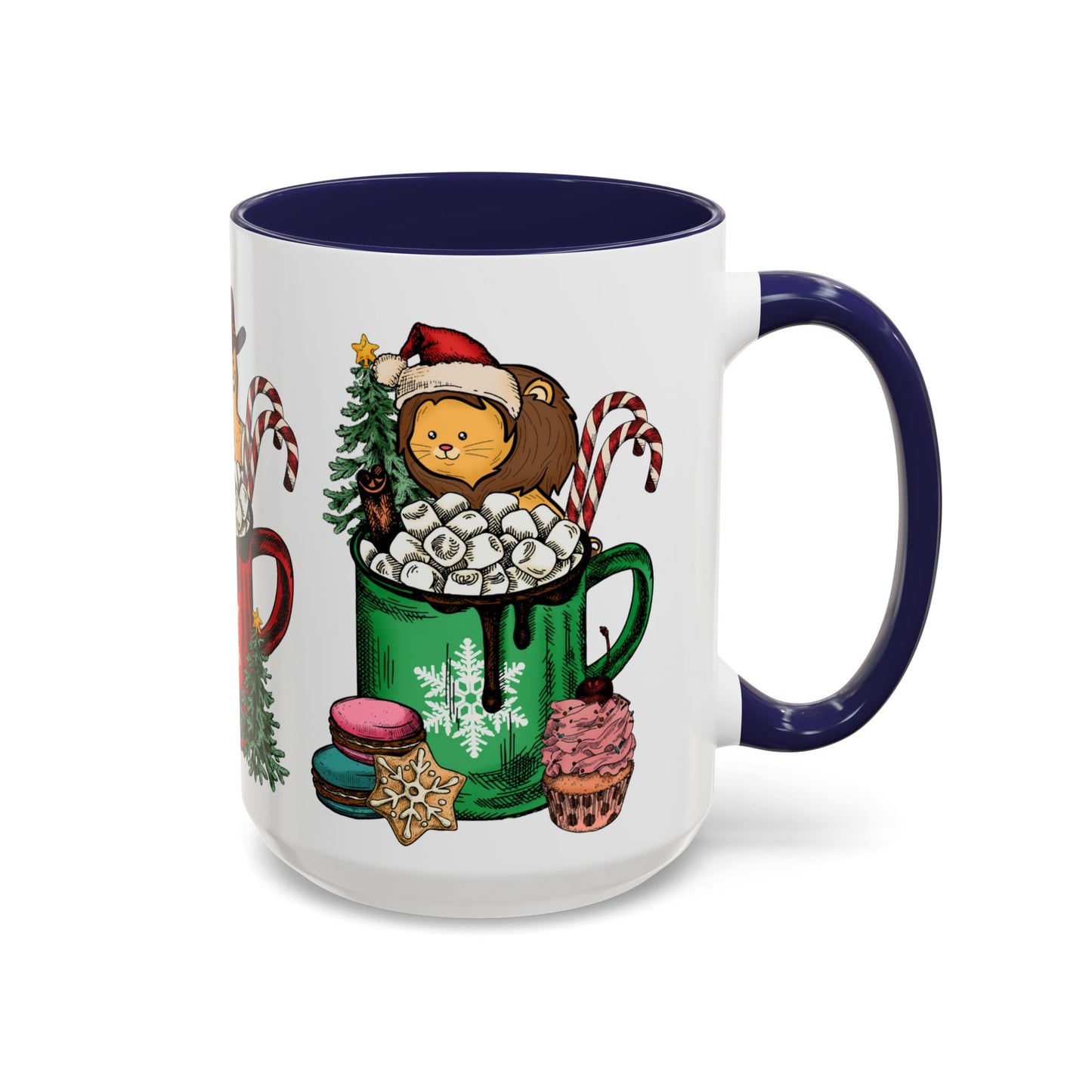 Christmas Marshmallow Mugs with Animals - Accent Coffee Mug (11, 15oz) - 10306