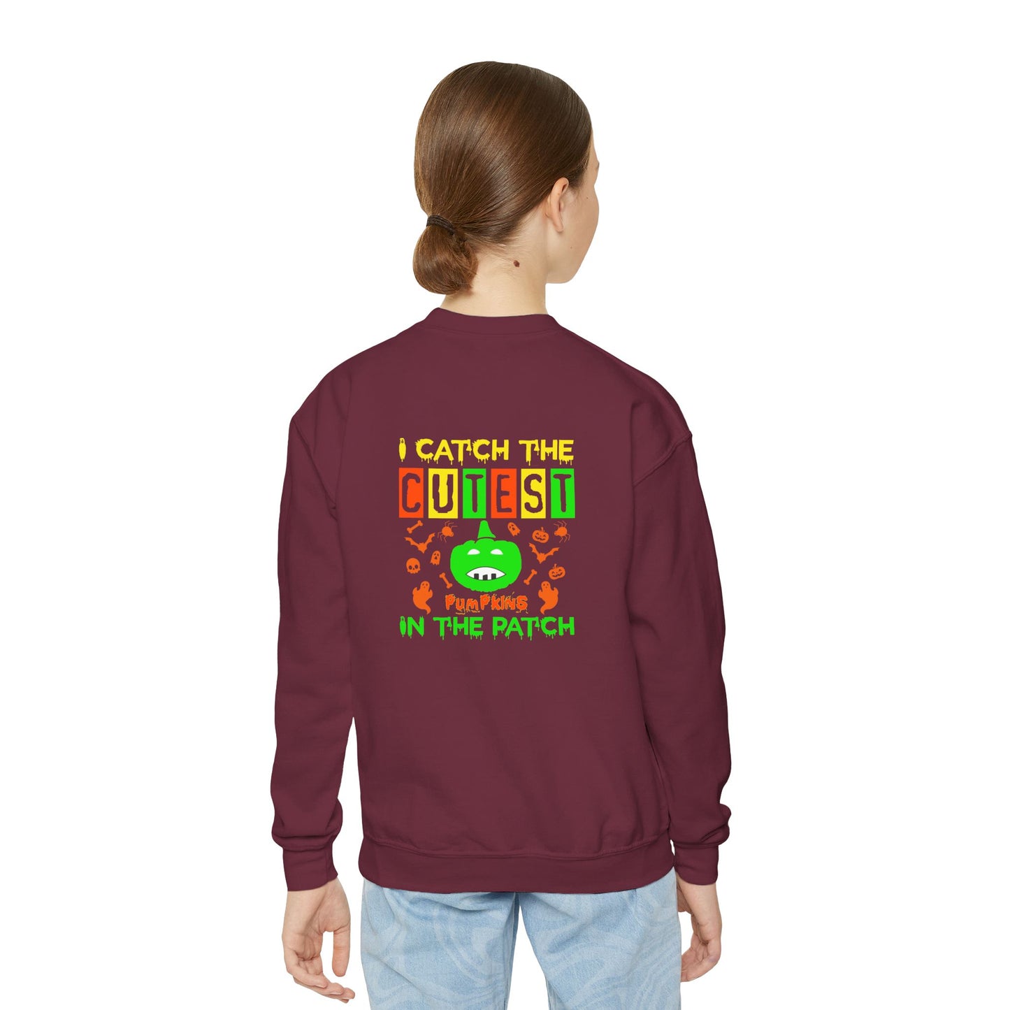 I Catch The Cutest Pumpkins In The Patch  - Youth Crewneck Sweatshirt