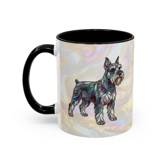 Schnauzer Accent Coffee Mug – Stained Glass Design 11/15oz - 14643