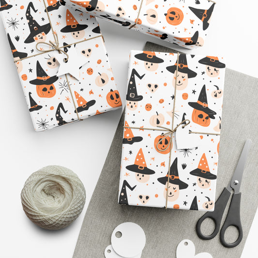 Pumpkin Wearing a Black Hat - Gift Wrap Papers - 13851