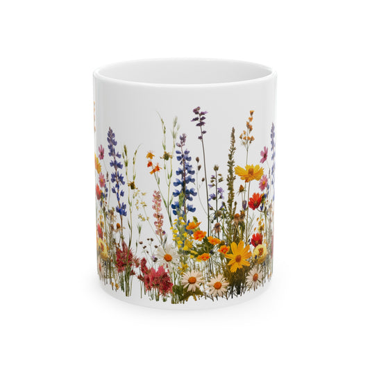 Wildflowers, Customized Ceramic Mug, (11oz, 15oz)