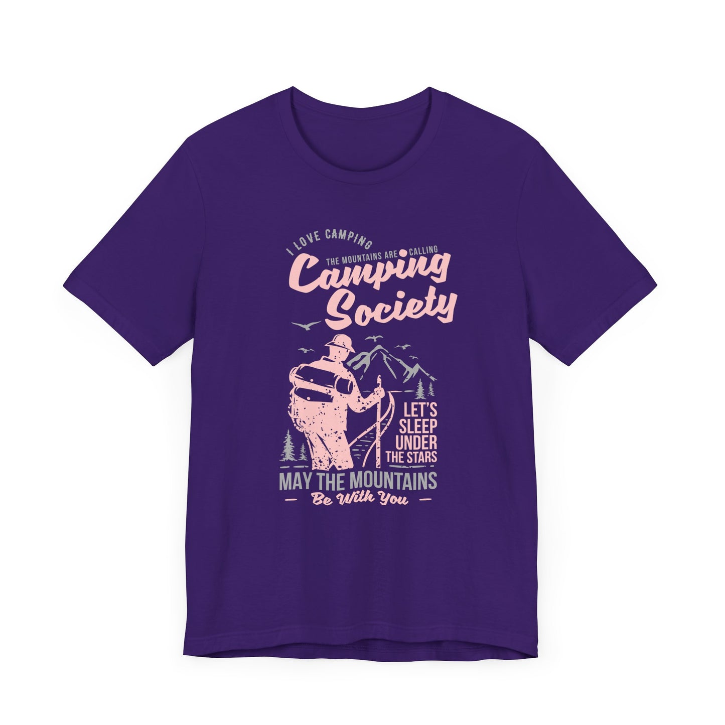 I Love Camping, Camping Society, Let's Sleep Under The Stars - Unisex Jersey Short Sleeve Tee - 12566