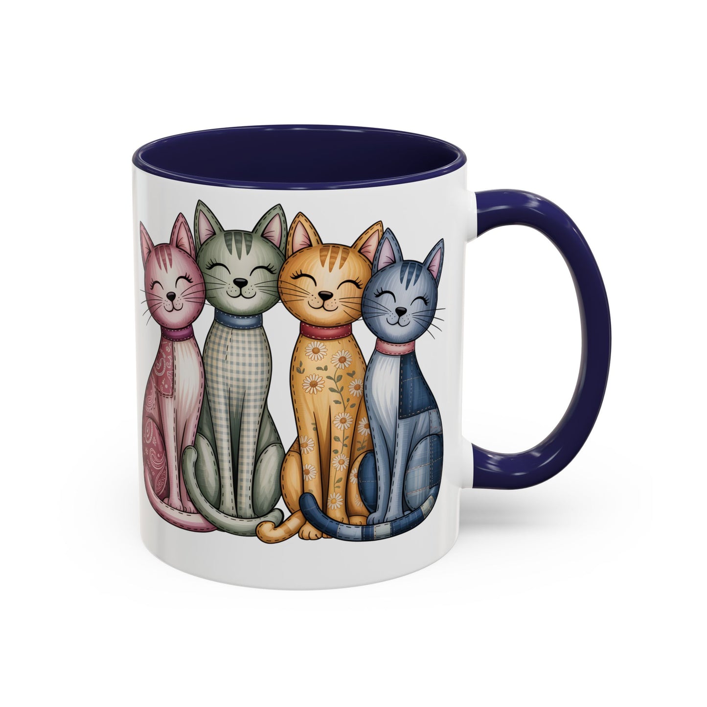 Happy Cats Illustration Mug – Colorful Cat Art Coffee Cup (11oz / 15oz) - 14769