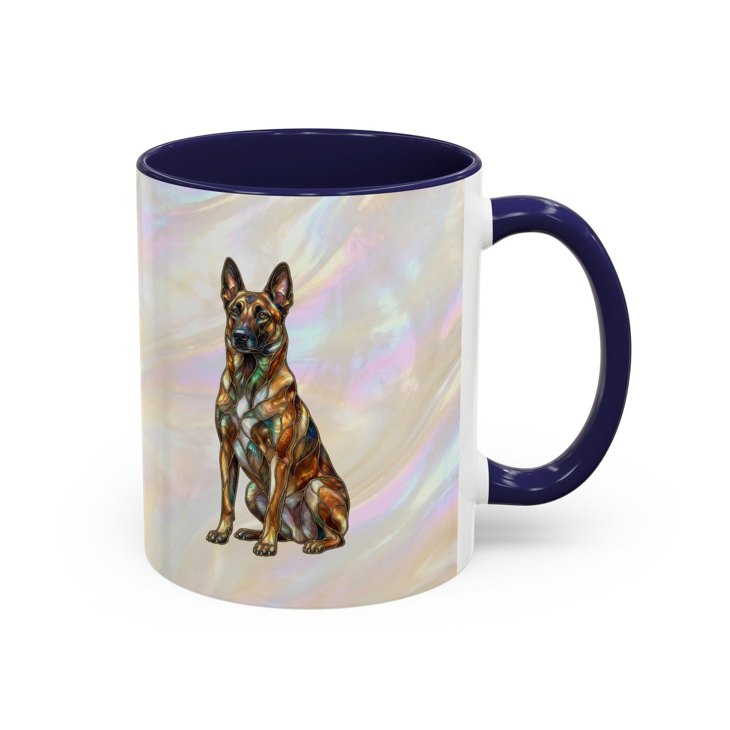 Belgian Malinois Accent Coffee Mug - Stained Glass Design 11oz & 15oz - 14616