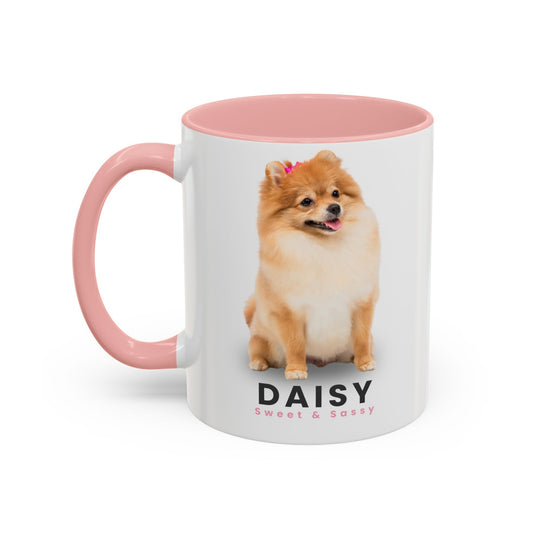 Personalized Pomeranian Mug – Custom Dog Name Photo Accent Coffee Cup | Gift for Dog Mom (11oz / 15oz) - 14828