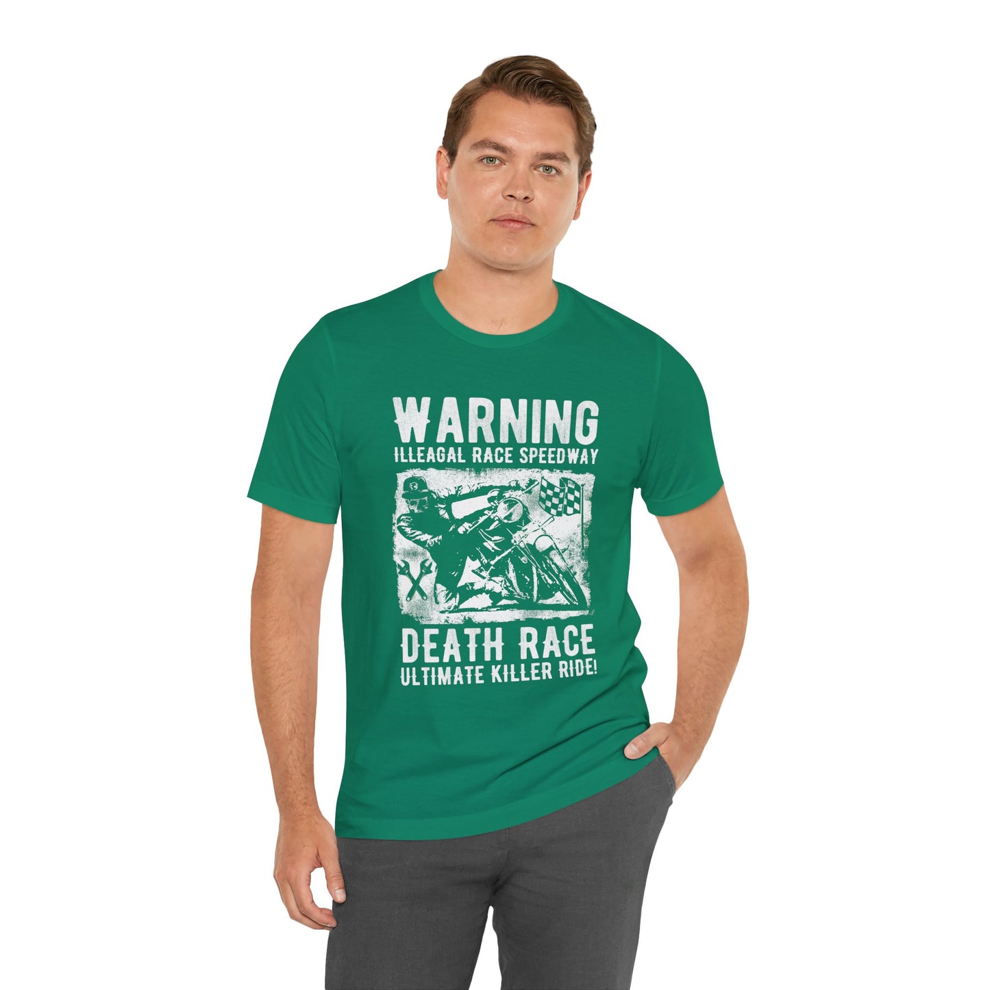 Warning: Illegal Race Speedway- Unisex Jersey Short Sleeve Tee - 13406