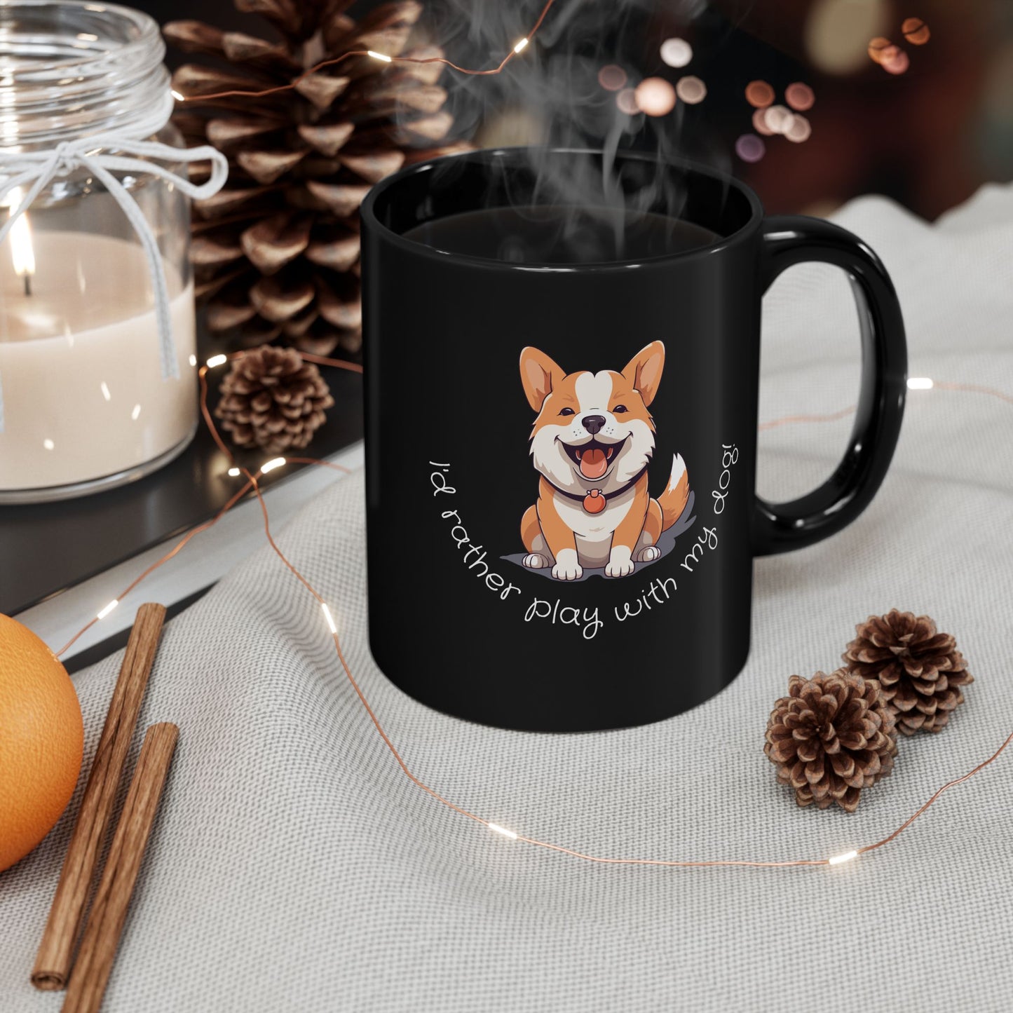 Corgi Lover's Black Mug - Perfect Gift for Dog Owners, Pet Lovers, Coffee Lovers, Corgi Gifts, Funny Dog Mug - 14079