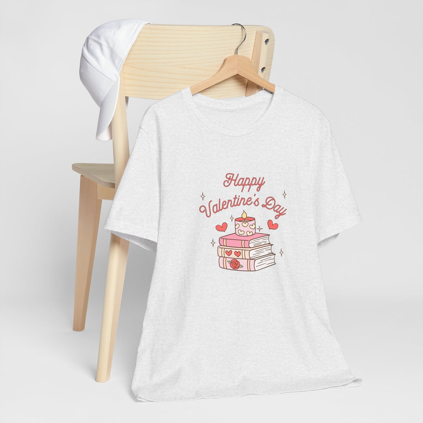 Books, Happy Valentine's Day - Unisex Jersey Short Sleeve Tee - 11572