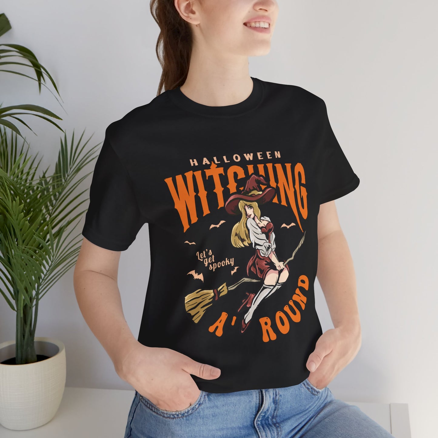 Halloween Witching, Let's Get Spooky Around  - Unisex Jersey Short Sleeve Tee